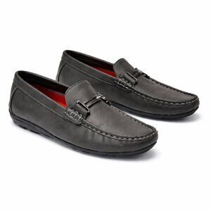 Steve Harvey Boys Loafer Shoes Slate Gray | Dress Comfort Slip-On Shoes